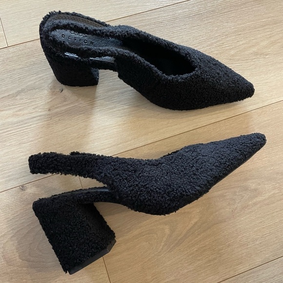 ASOS DESIGN Serina slingback block heeled shoes in black sandals size 9 new - Picture 3 of 9